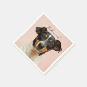 写真モダンエレガントThanks You Dog Pet 結婚's スタンダードカクテルナプキン (角)