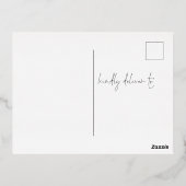 写真モダンオーバーレイ結婚式の日付フォイルを保存 箔シーズンポストカード (裏面)