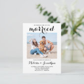 写真モダンカスタムドッグペット結婚ズ インビテーションポストカード (スタンド正面)