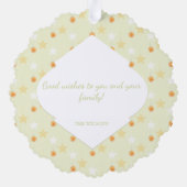 写真モダンカスタム星とオレンジ色 オーナメントカード (裏面)