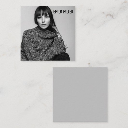 写真モダンカスタム正方形ビジネスカード スクエア名刺 (正面/裏面)