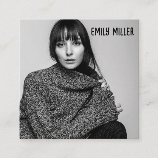 写真モダンカスタム正方形ビジネスカード スクエア名刺 (正面)