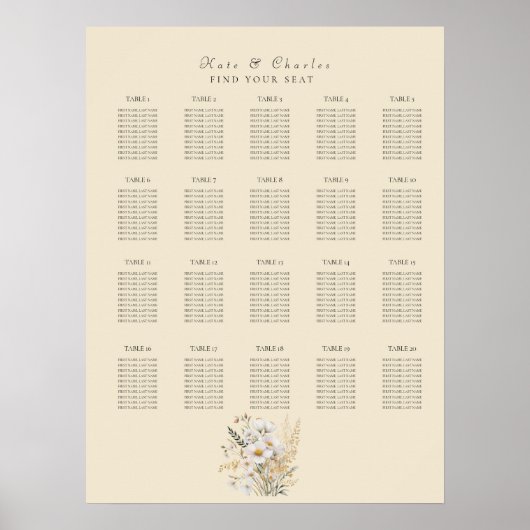 写真モダンカスタムQrコードの座席表 ポスター (正面)