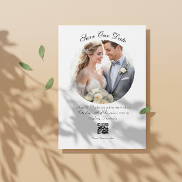 写真モダンカスタムQRコード日付の保存 セーブザデート