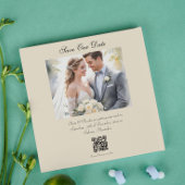 写真モダンカスタムQRコード日付の保存 招待状