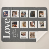 写真モダンカップル愛のアニバーサリーバレンタイン シェルパブランケット (正面(横))