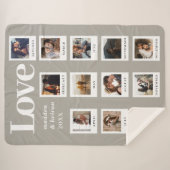 写真モダンカップル愛のアニバーサリーバレンタイン シェルパブランケット (正面(横))