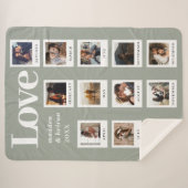 写真モダンカップル愛ヴァレンティーンズデイセージ・グリーン シェルパブランケット (正面(横))