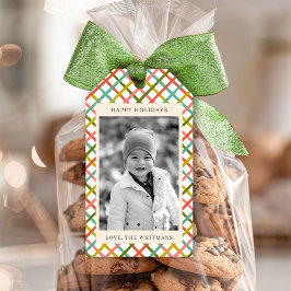 写真モダンカラフルクリスマス ギフトタグ