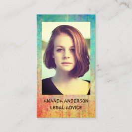 写真モダンカラフル水色の背景 名刺