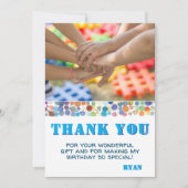 写真モダンカラフル誕生日 サンキューカード (正面)