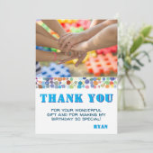 写真モダンカラフル誕生日 サンキューカード (スタンド正面)