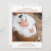 写真モダンガールTerracotta誕生発表 招待状 (正面)