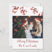 写真モダンキャンディー・ケーン・クリスマス シーズンカード (正面)