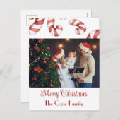 写真モダンキャンディー・ケーン・クリスマス シーズンポストカード (正面/裏面)