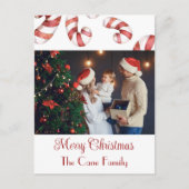 写真モダンキャンディー・ケーン・クリスマス シーズンポストカード (正面)