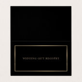 写真モダンギフトの登録カード付き黒と金ゴールド 名刺 (外部フラット)