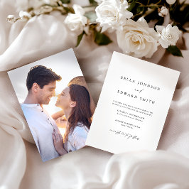 写真モダンクラシックエレガント白黒結婚ズ 招待状