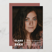 写真モダンクラス20XX卒業発表 案内状 (正面/裏面)