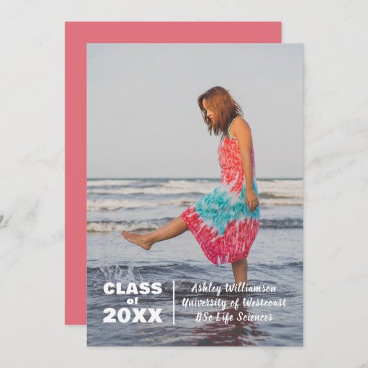 写真モダンクラス20XX卒業発表 案内状 (正面/裏面)