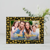 写真モダンクリスマエレガントスの黒と金ゴールド 箔シーズンカード (立ち正面)