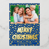 写真モダンクリスマエレガントス星海軍の青 箔シーズンカード (正面)