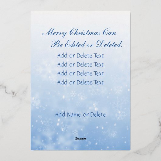 写真モダンクリスマエレガントス星海軍の青 箔シーズンカード (裏面)