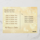 写真モダンクリスマスエレガントの台本は緑 箔シーズンポストカード (裏面)