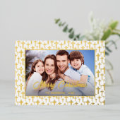 写真モダンクリスマスエレガントの台本イエス・クロス 箔シーズンカード (立ち正面)