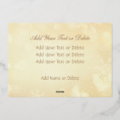 写真モダンクリスマスエレガントの台本イエス・クロス 箔シーズンカード (裏面)