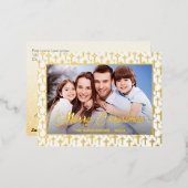 写真モダンクリスマスエレガントの台本イエス・クロス 箔シーズンポストカード (正面/裏面)