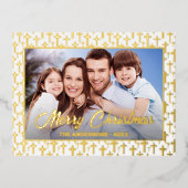 写真モダンクリスマスエレガントの台本イエス・クロス 箔シーズンポストカード (正面)