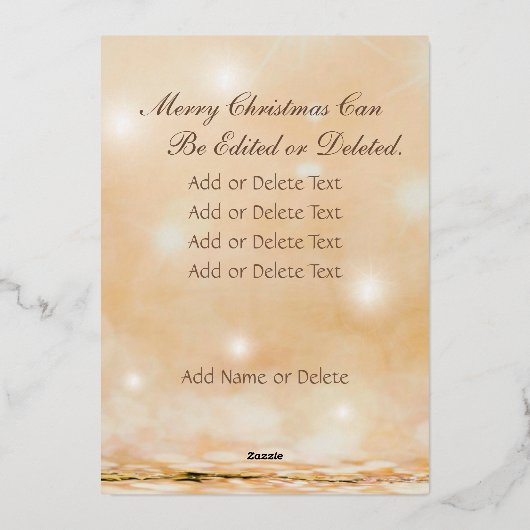 写真モダンクリスマスエレガントの星が赤く燃える 箔シーズンカード (裏面)