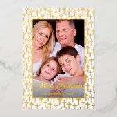 写真モダンクリスマスエレガント黄金のイエス十字架 箔シーズンカード (正面)