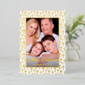 写真モダンクリスマスエレガント黄金のイエス十字架 箔シーズンカード (立ち正面)