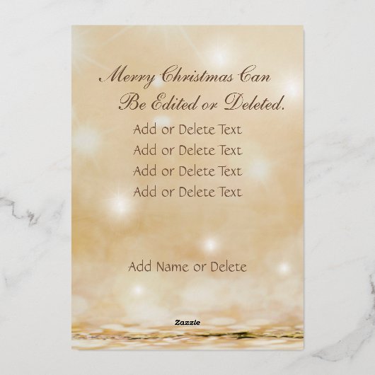 写真モダンクリスマスエレガント黄金のイエス十字架 箔シーズンカード (裏面)