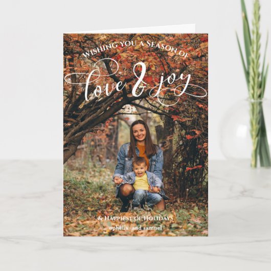 写真モダンクリスマスホリデー カード (正面)