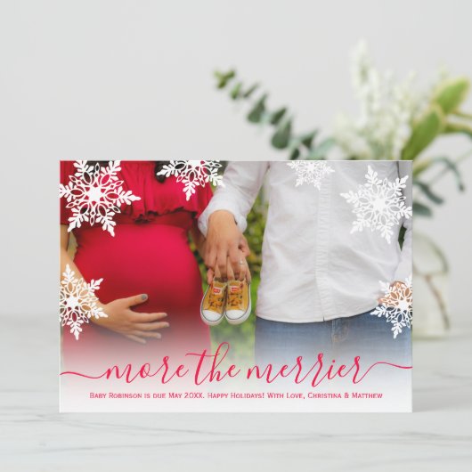 写真モダンクリスマス妊娠告知カード 案内状 (スタンド正面)