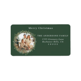 写真モダンクリスマス差出人住所 ラベル