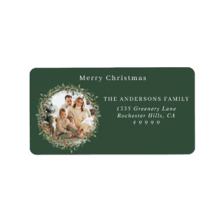 写真モダンクリスマス差出人住所 ラベル