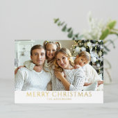 写真モダンクリスマス金ゴールド 箔シーズンカード (立ち正面)