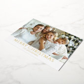 写真モダンクリスマス金ゴールド 箔シーズンカード (回転した状態)