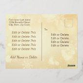 写真モダンクリスマス・イエスが緑を横切るエレガント 箔シーズンポストカード (裏面)