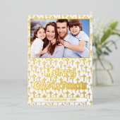 写真モダンクリスマス・ゴールデン・イエス・クロスエレガント 箔シーズンカード (立ち正面)