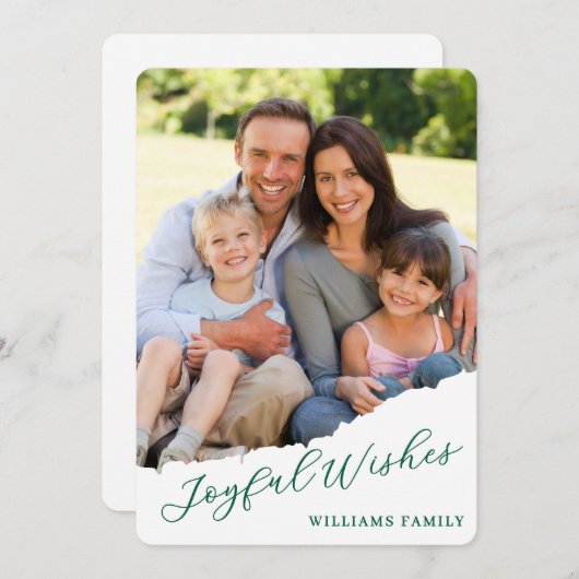 写真モダンクリスマス シーズンカード (正面/裏面)