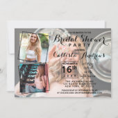 写真モダンクールコラージュブライダルシャワー 招待状 (正面)
