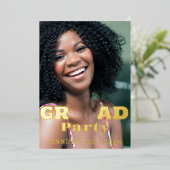 写真モダングラードパーティー 箔招待状 (立ち正面)