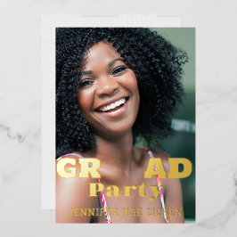 写真モダングラードパーティー 箔招待状