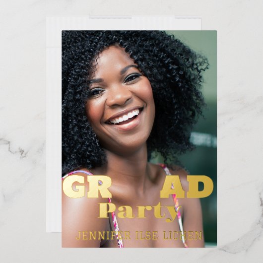 写真モダングラードパーティー 箔招待状 (封筒)