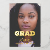 写真モダングラードパーティー 箔招待状 (正面)